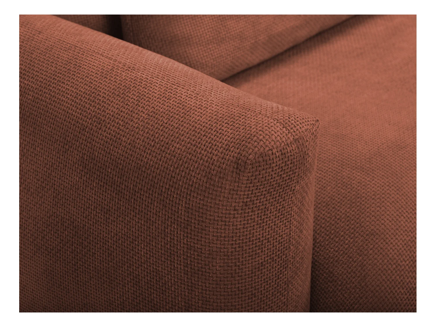 Canapé 3 places en tissu chenille - terre cuite - MIKI