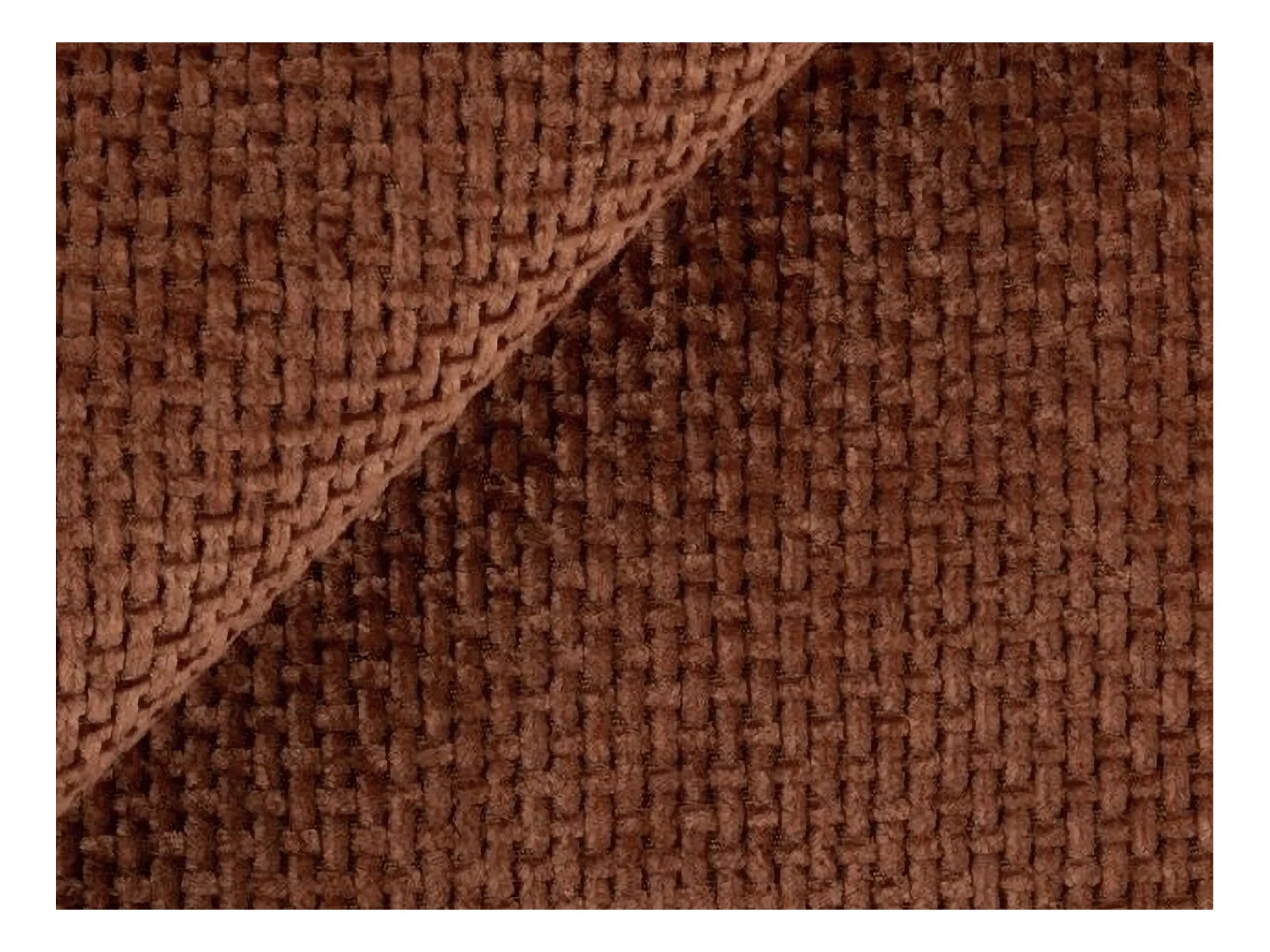 Canapé 3 places en tissu chenille - terre cuite - MIKI