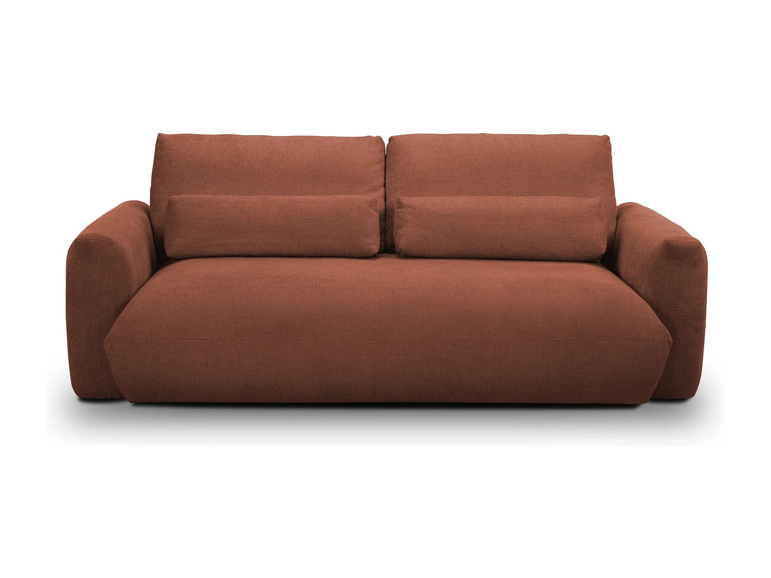 Canapé 3 places en tissu chenille - terre cuite - MIKI