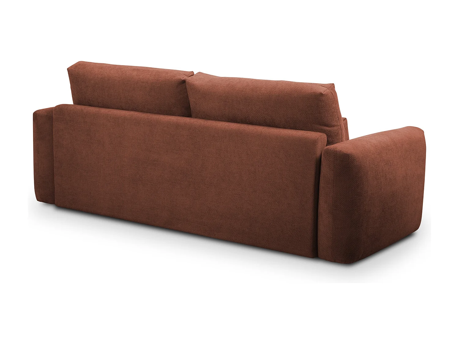 Canapé 3 places en tissu chenille - terre cuite - MIKI