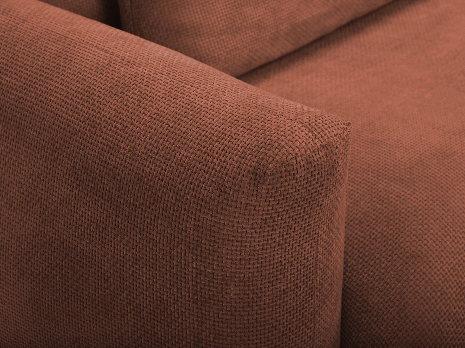 Canapé 3 places en tissu chenille - terre cuite - MIKI