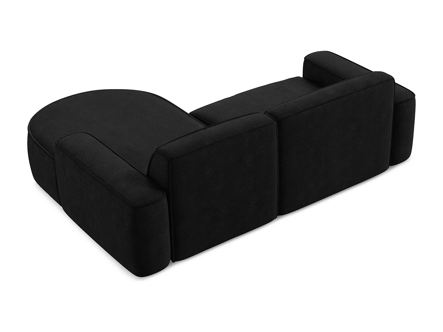 2,5-Sitzer Modulares Ecksofa - Ecke Rechts - Chenille - Schwarz - OMAO