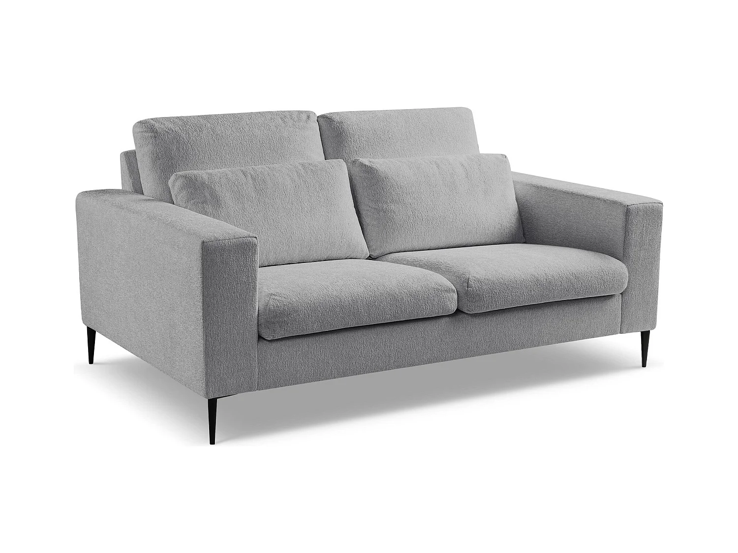 Canapé 2 places en tissu chenille - gris clair - AKALA