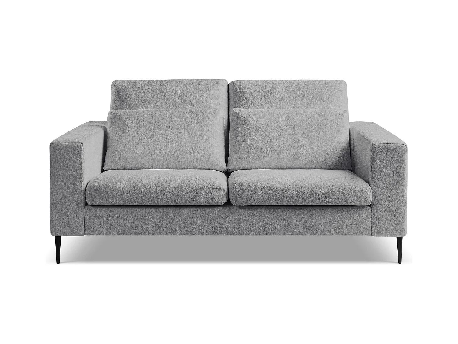 Canapé 2 places en tissu chenille - gris clair - AKALA