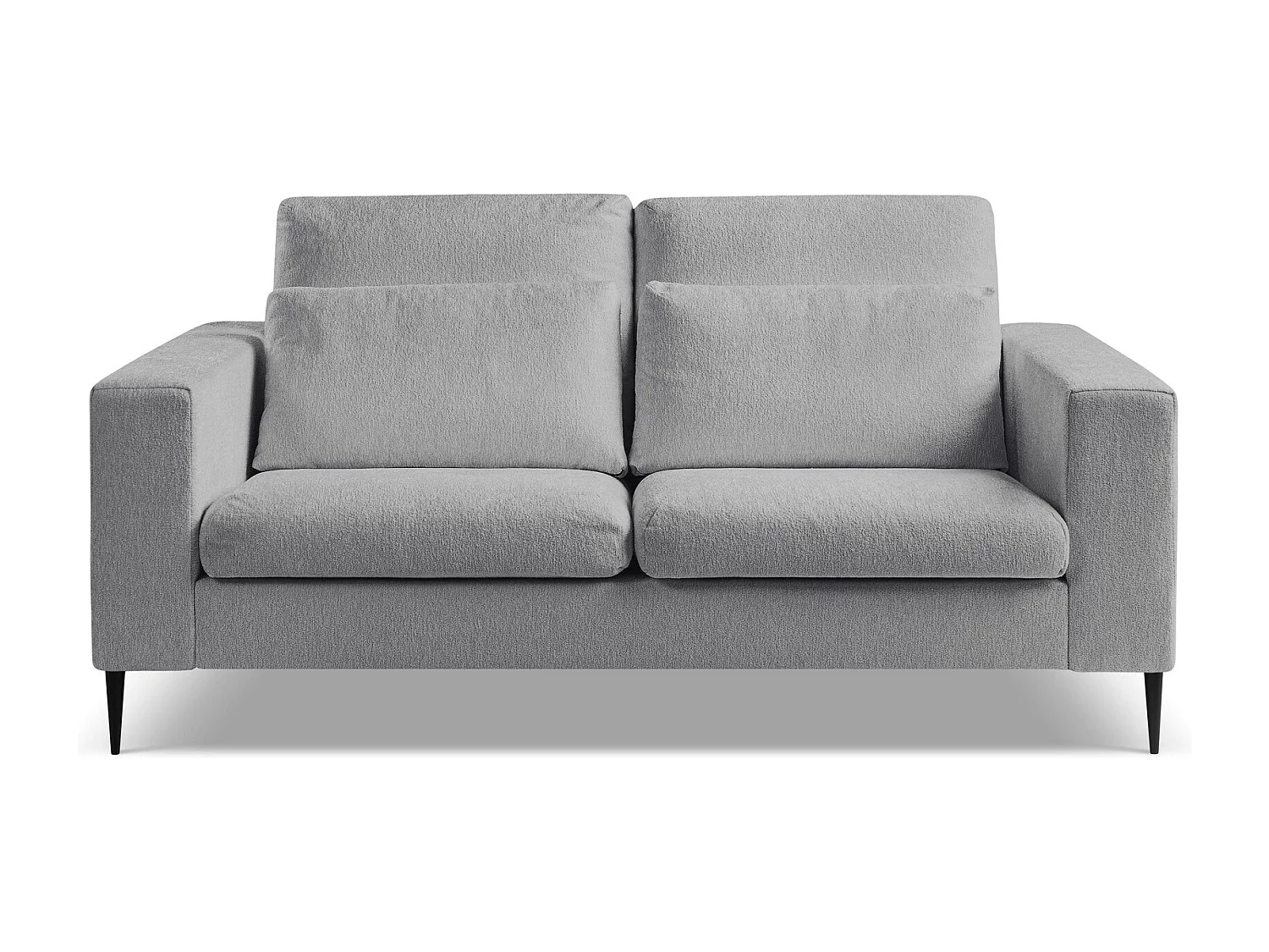 Canapé 2 places en tissu chenille - gris clair - AKALA