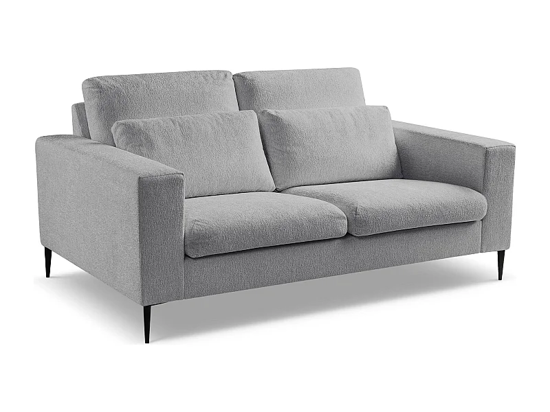 Tweezitsbank van lichtgrijs chenille stof - AKALA