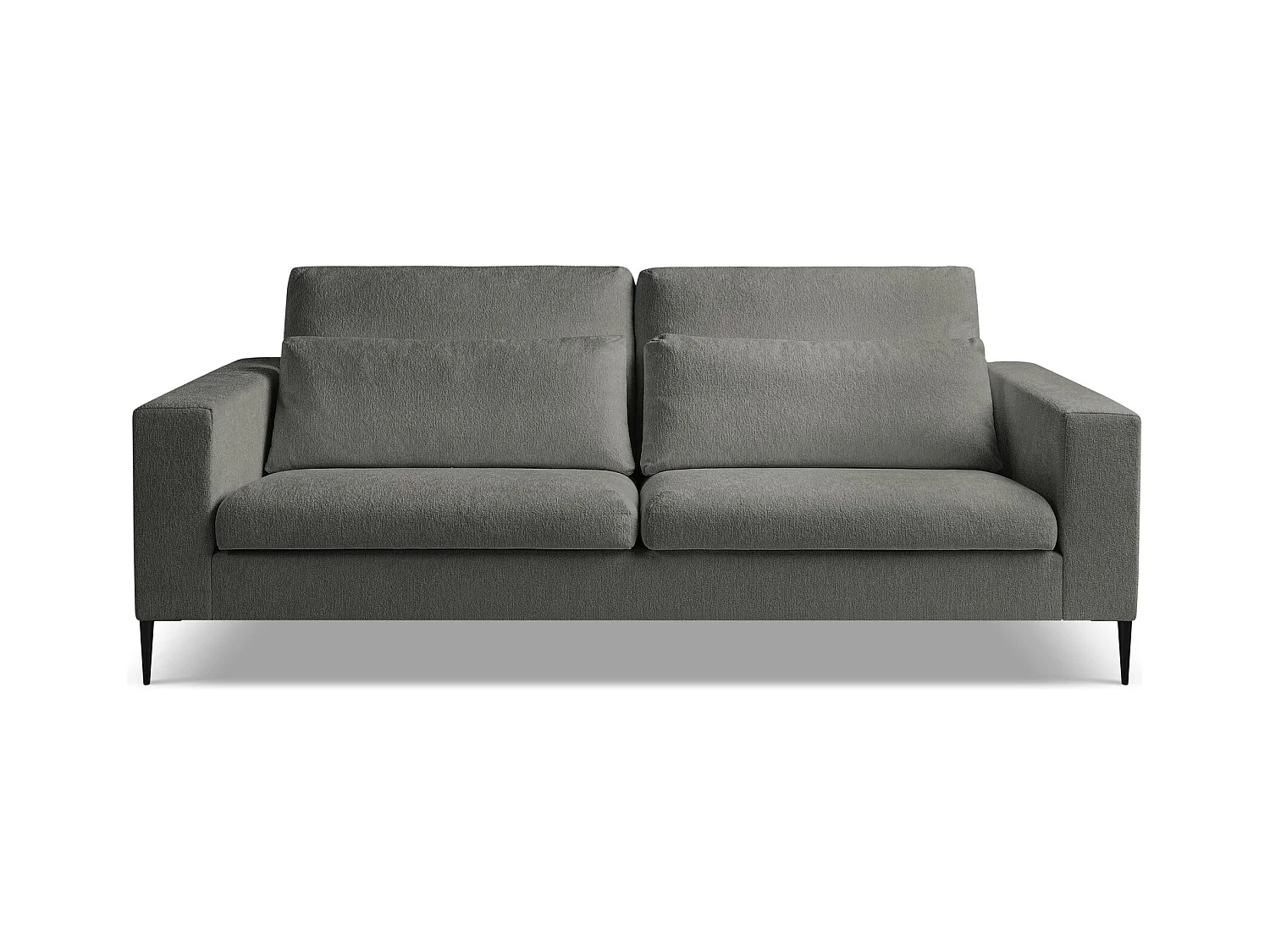 Canapé 3 places en tissu chenille - gris foncé - AKALA