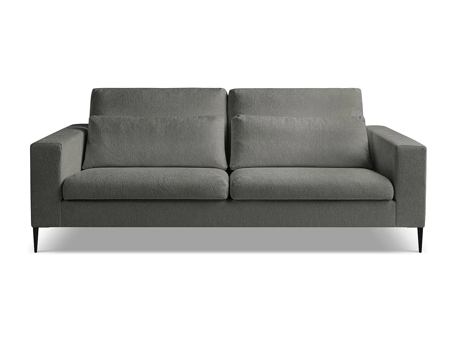 Canapé 3 places en tissu chenille - gris foncé - AKALA