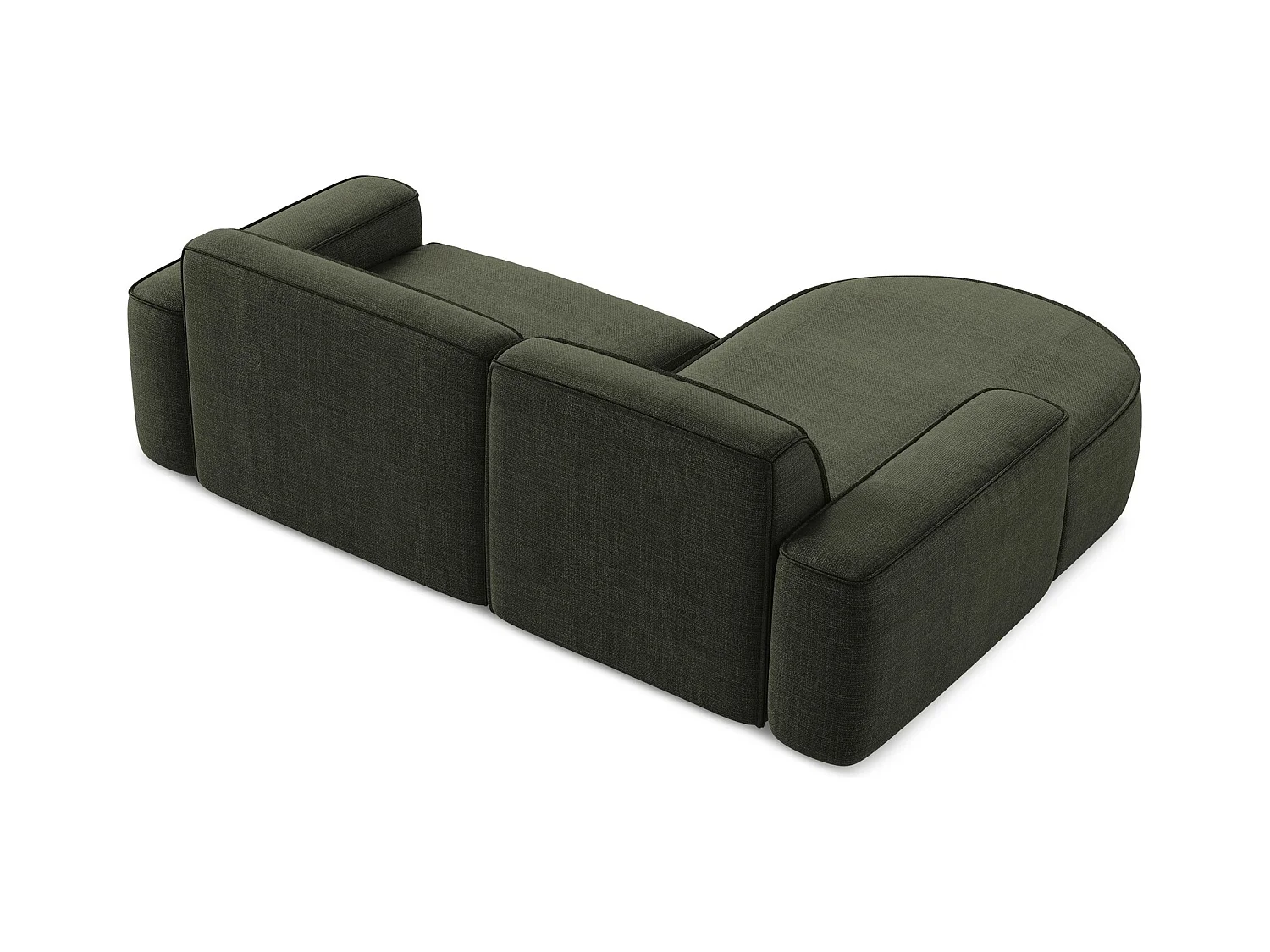 Canapé d'angle 2,5 places modulaire gauche en tissu texturé - olive - OMAO