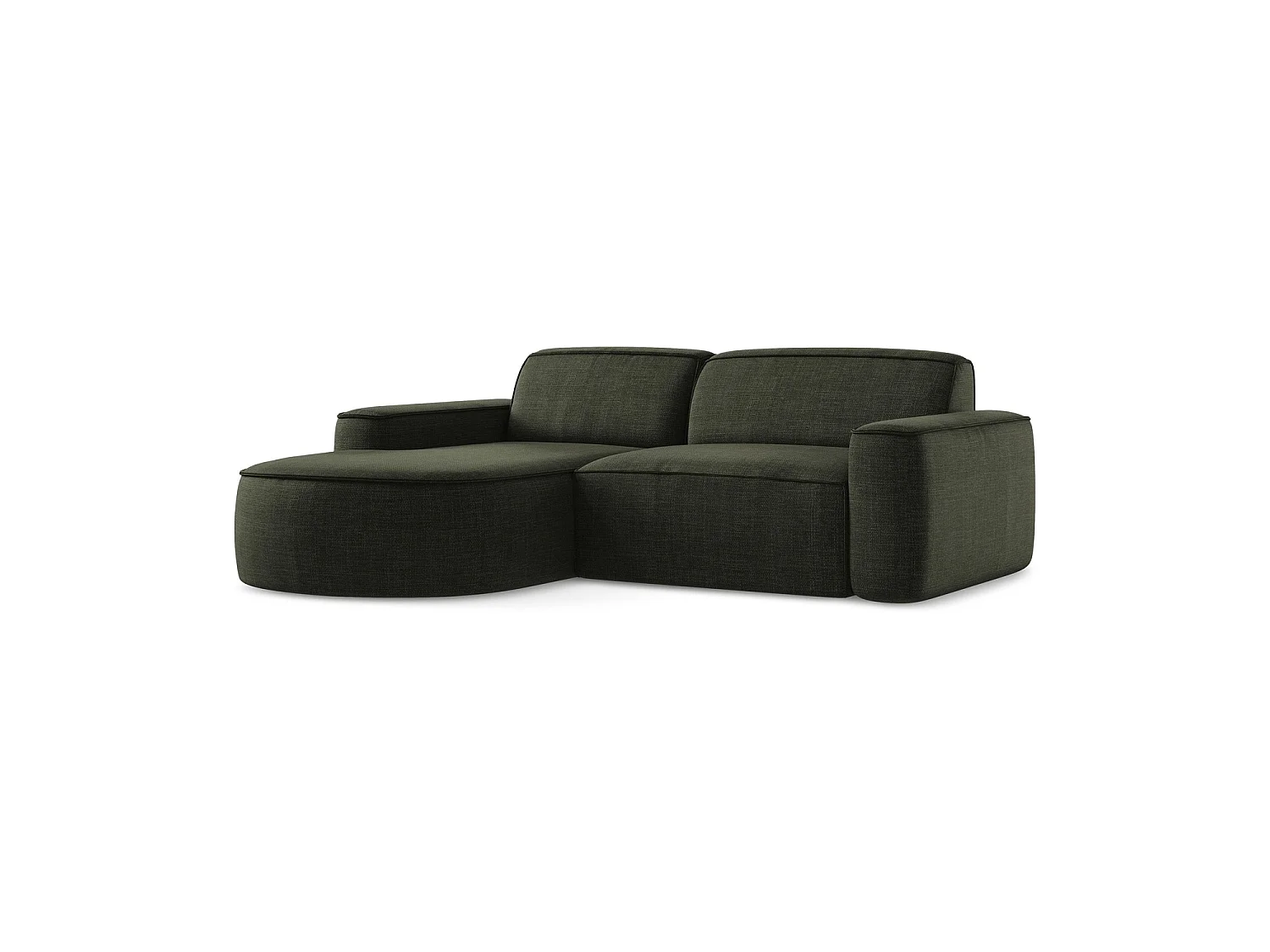 Modulaire hoekbank links van olijf textuurstof - MELISSA