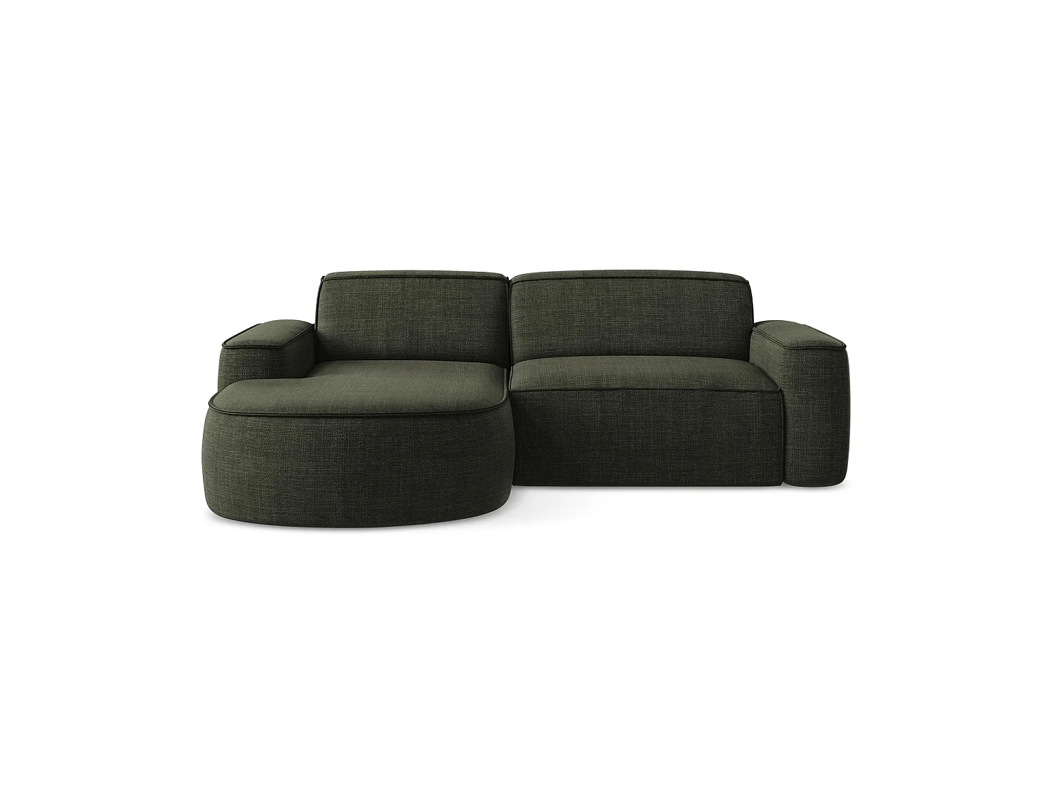 Modulaire hoekbank links van olijf textuurstof - MELISSA