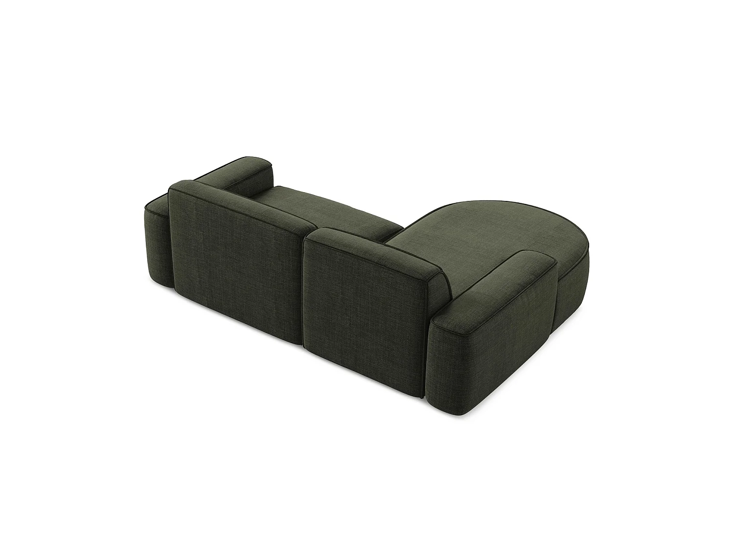 Modulaire hoekbank links van olijf textuurstof - MELISSA
