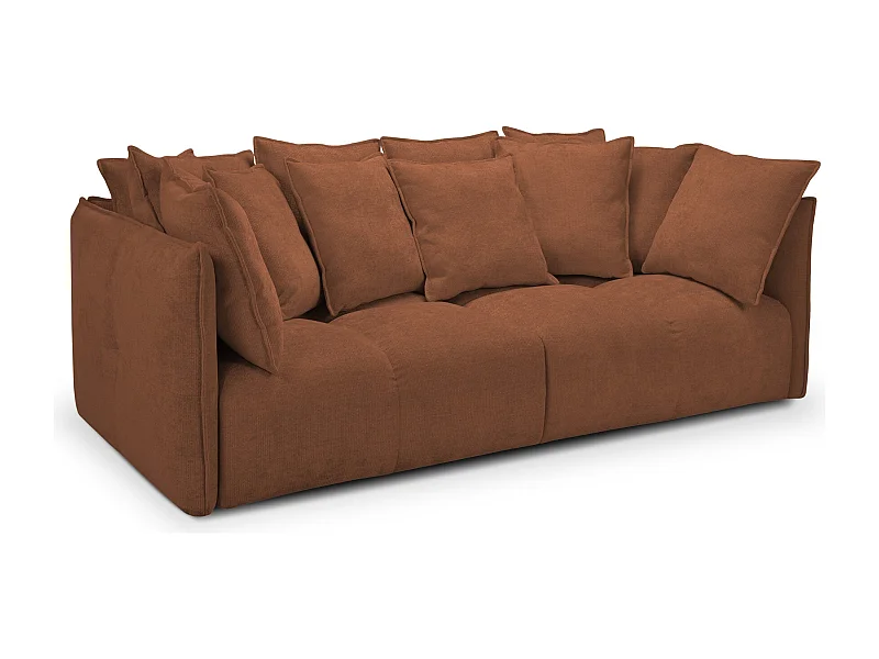 3-Sitzer Sofa - Chenille - Terrakotta - NANA