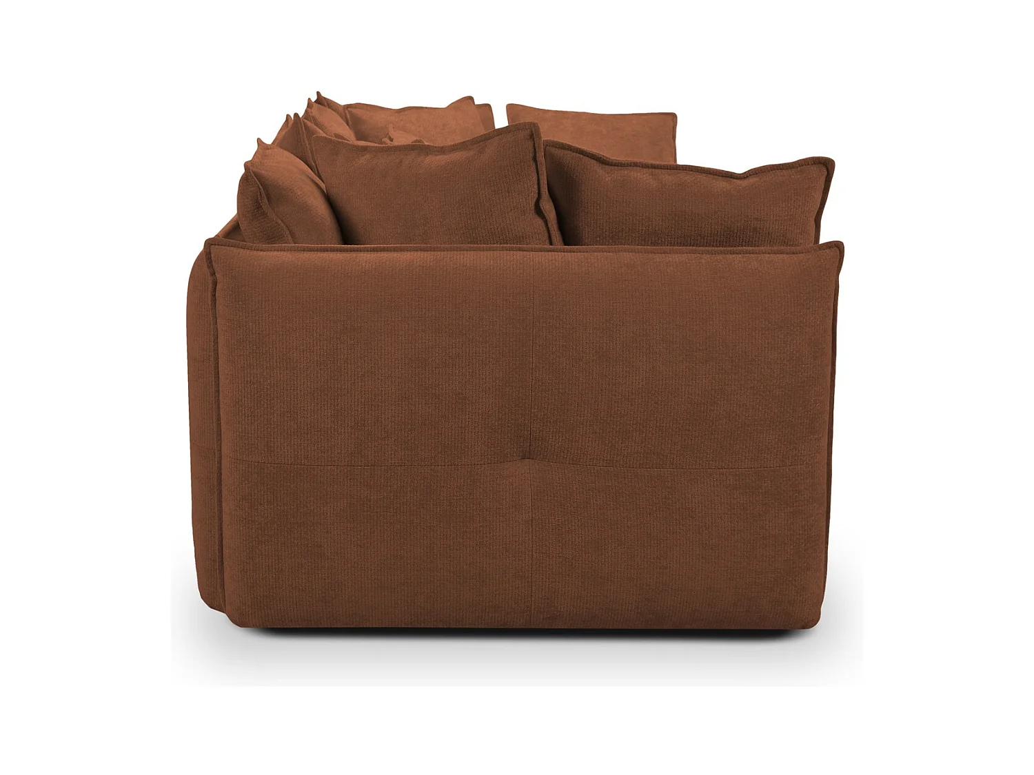 Canapé 3 places en tissu chenille - terre cuite - NANA