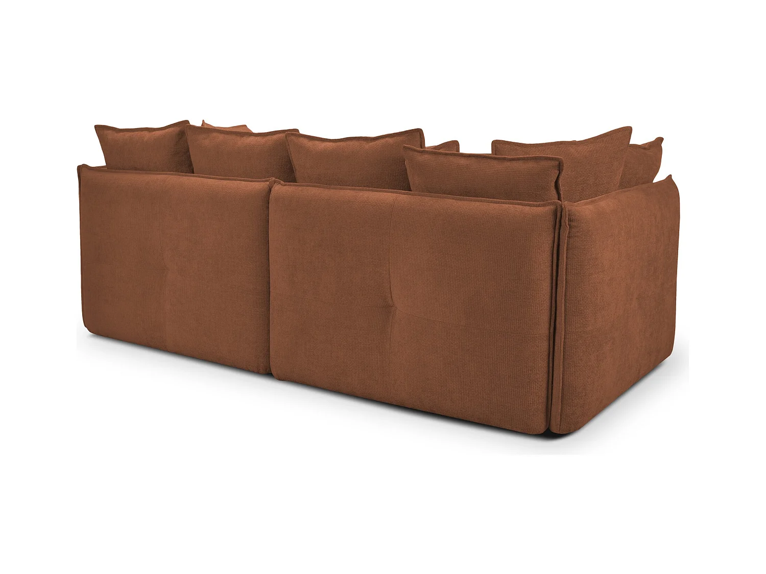 Canapé 3 places en tissu chenille - terre cuite - NANA