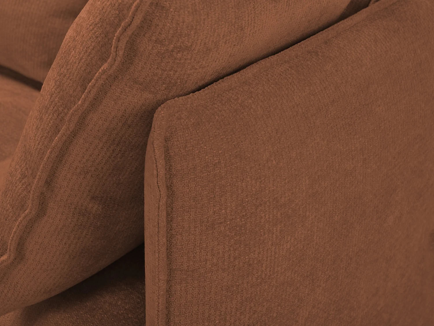 Canapé 3 places en tissu chenille - terre cuite - NANA