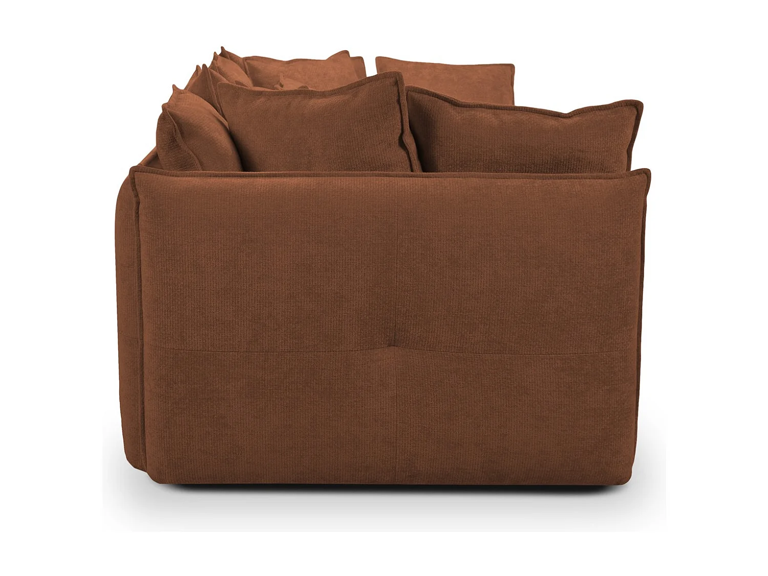 Canapé 3 places en tissu chenille - terre cuite - NANA