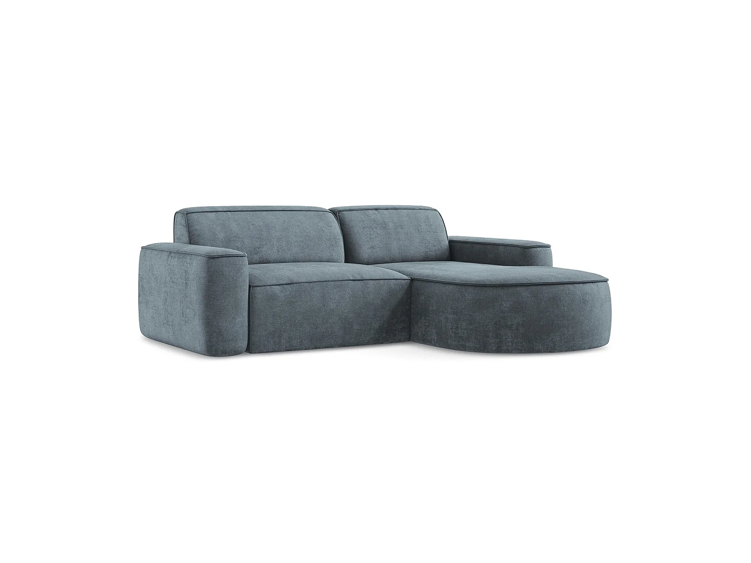 Modulaire hoekbank rechts van jeans chenille stof - MELISSA