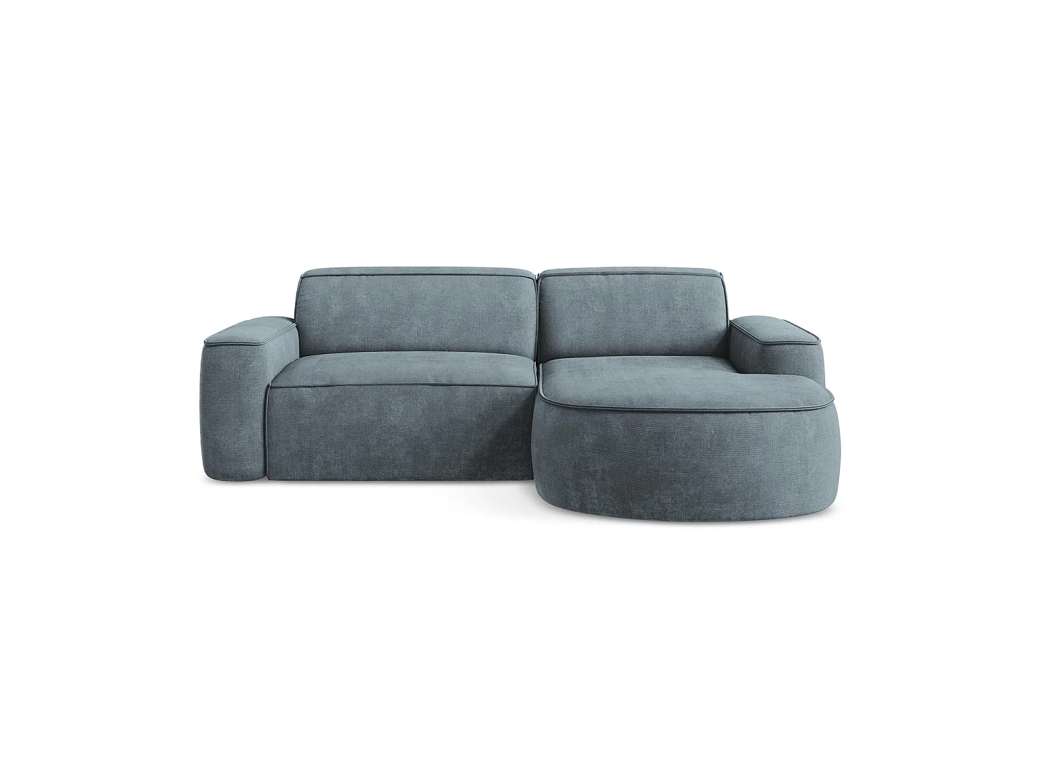 Modulaire hoekbank rechts van jeans chenille stof - MELISSA