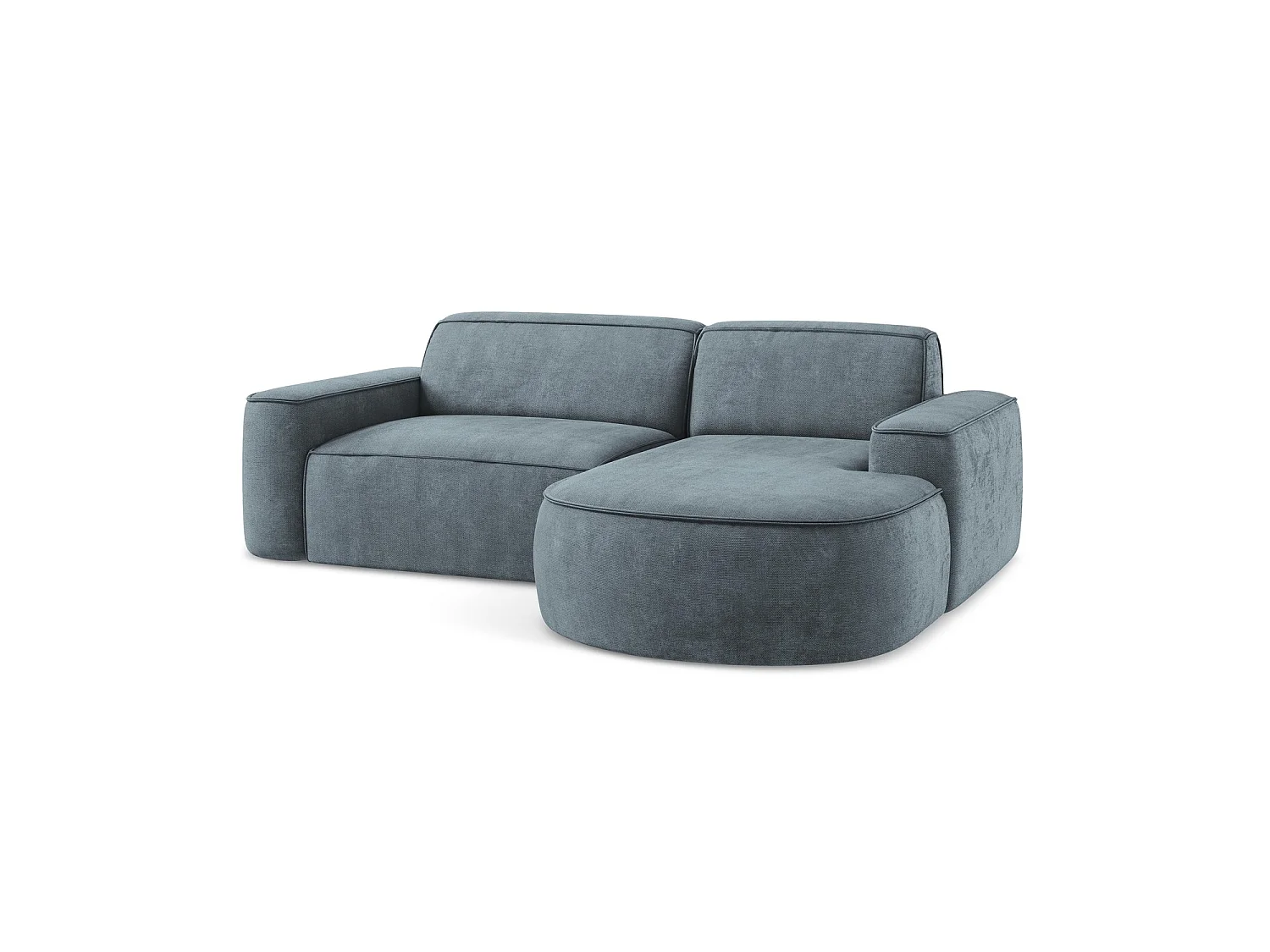 Modulaire hoekbank rechts van jeans chenille stof - MELISSA