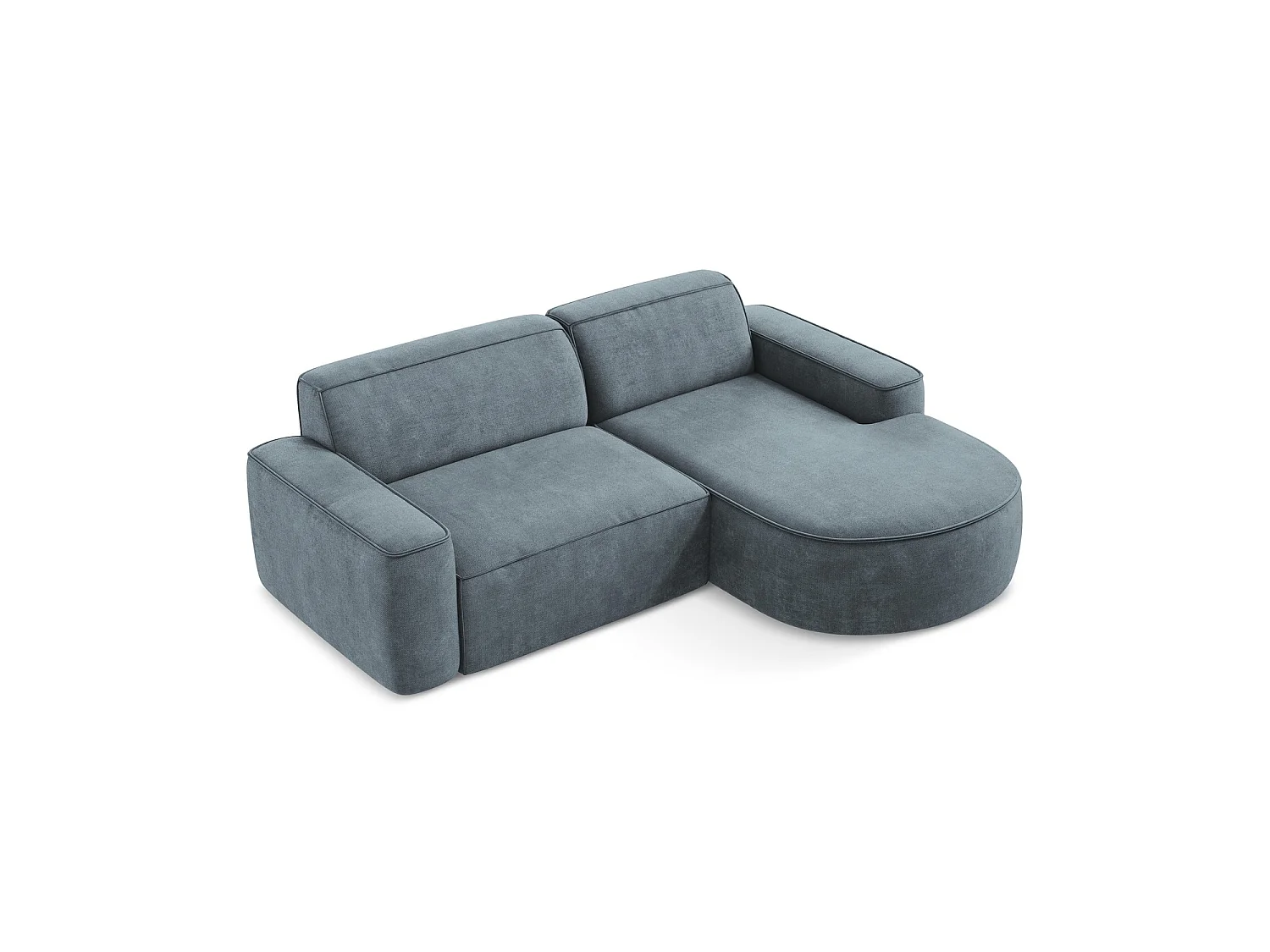 Modulaire hoekbank rechts van jeans chenille stof - MELISSA
