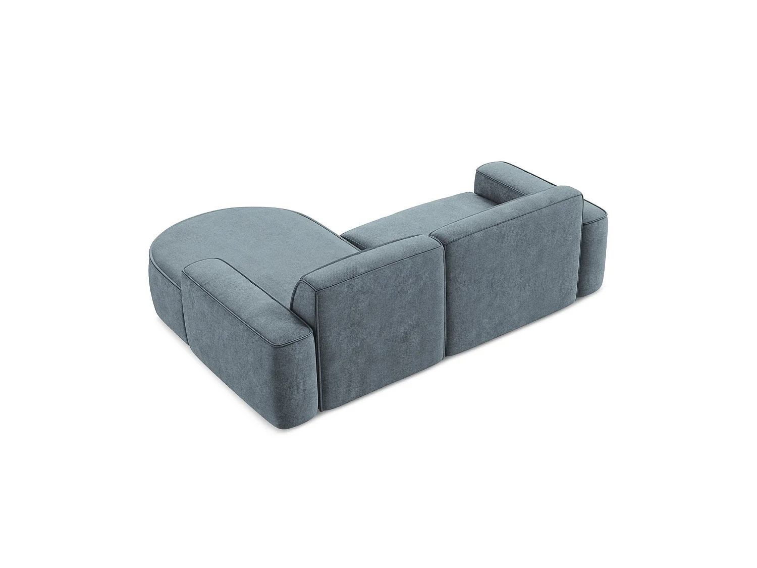 Modulaire hoekbank rechts van jeans chenille stof - MELISSA
