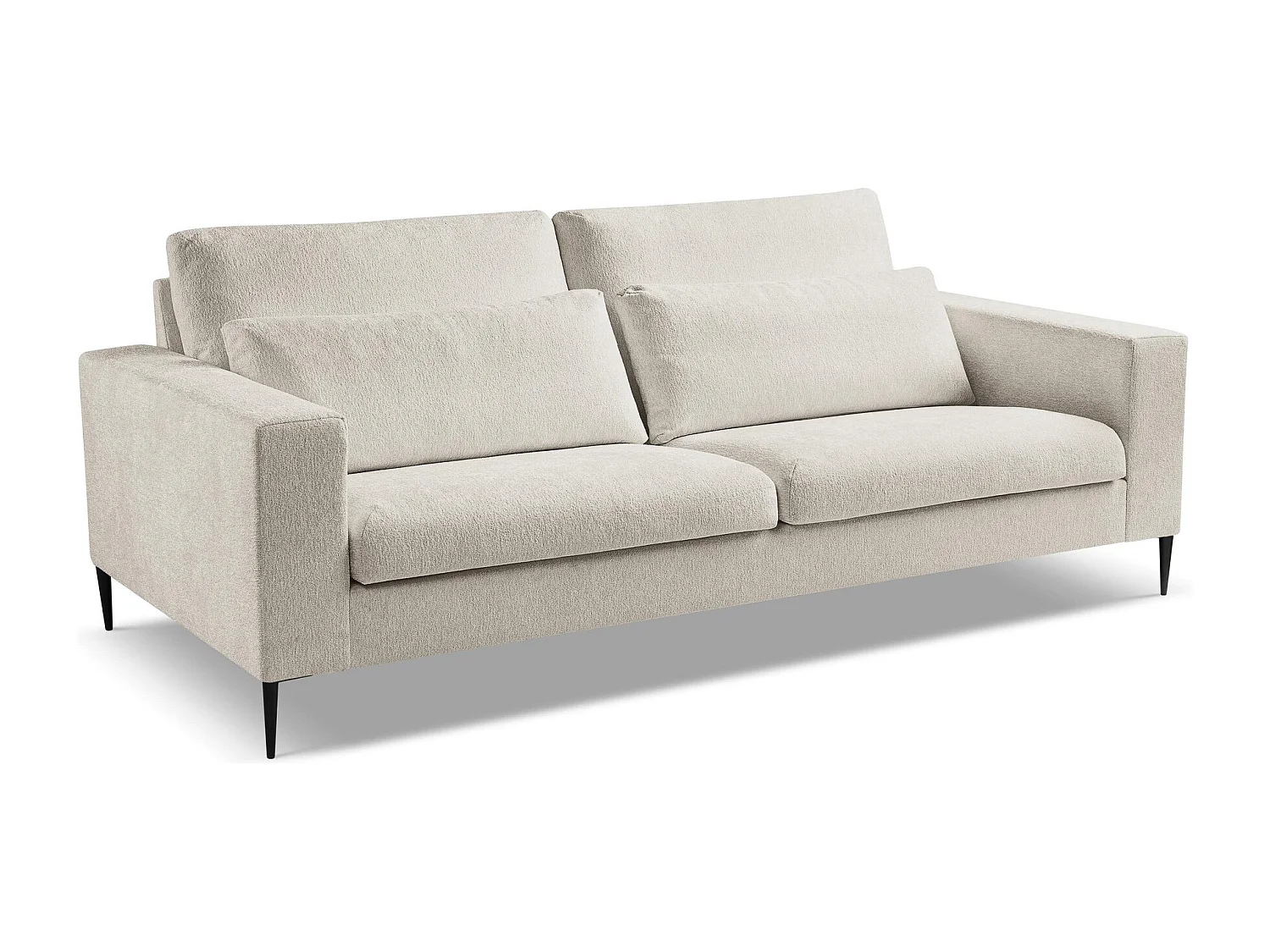 Canapé 3 places en tissu chenille - beige - AKALA