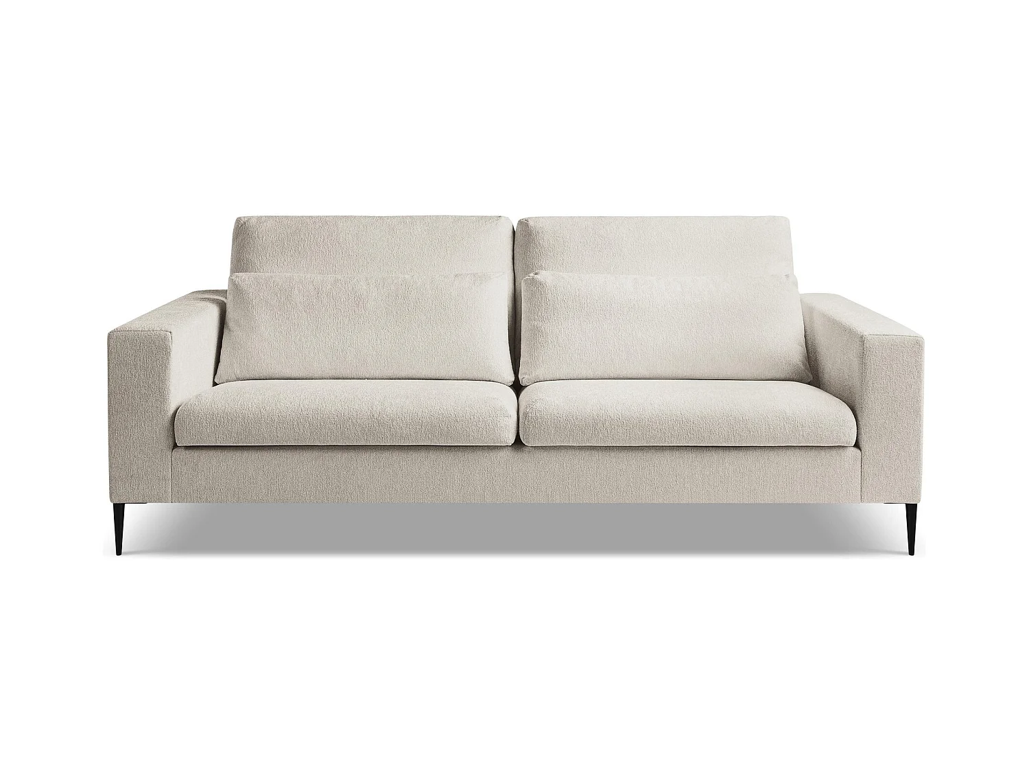 Canapé 3 places en tissu chenille - beige - AKALA