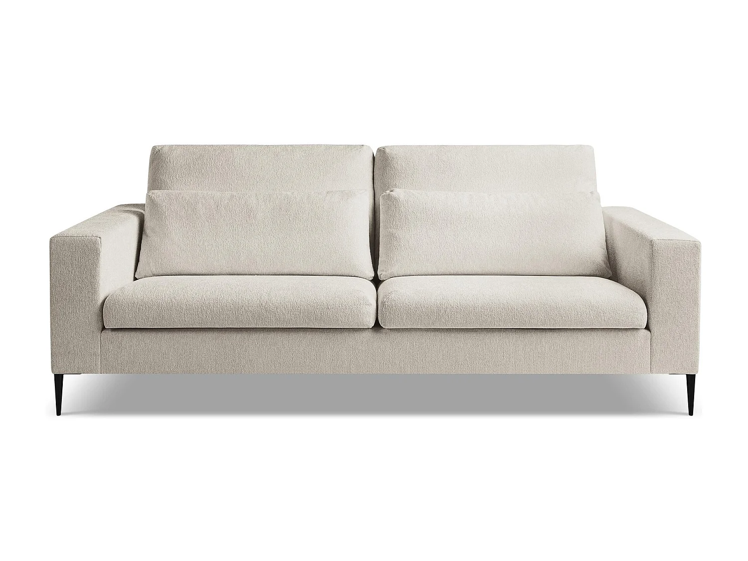 Canapé 3 places en tissu chenille - beige - AKALA