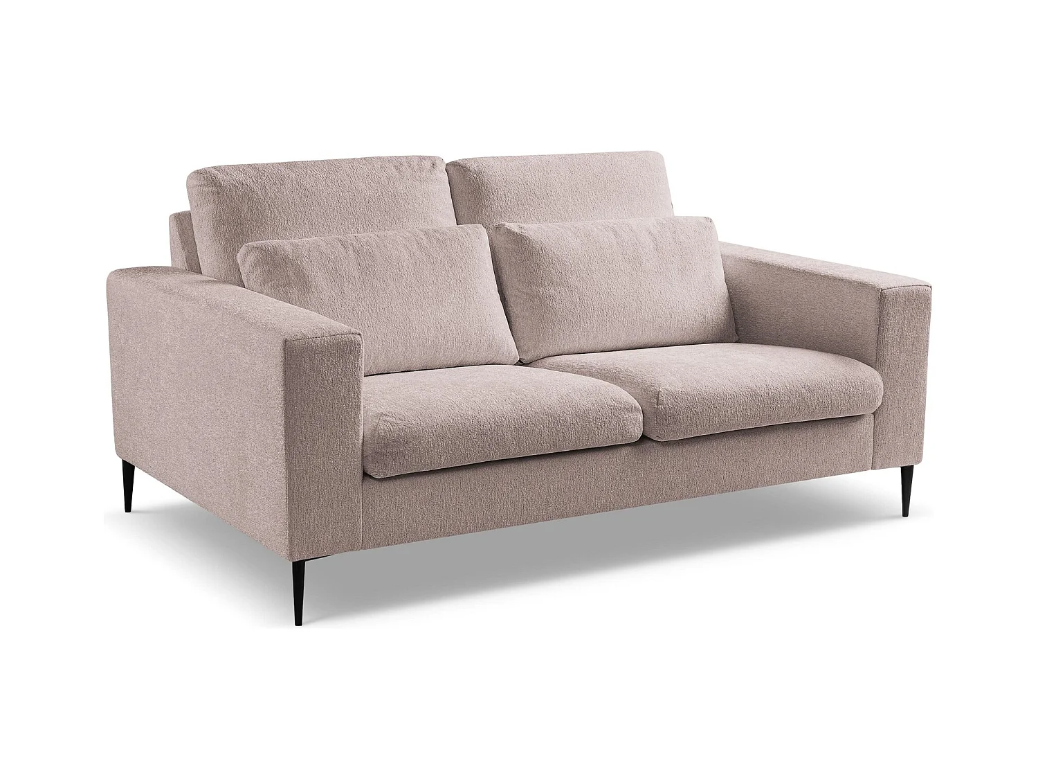 Canapé 2 places en tissu chenille - rose poudré - AKALA