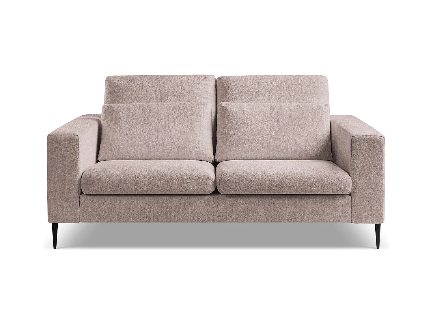 Canapé 2 places en tissu chenille - rose poudré - AKALA