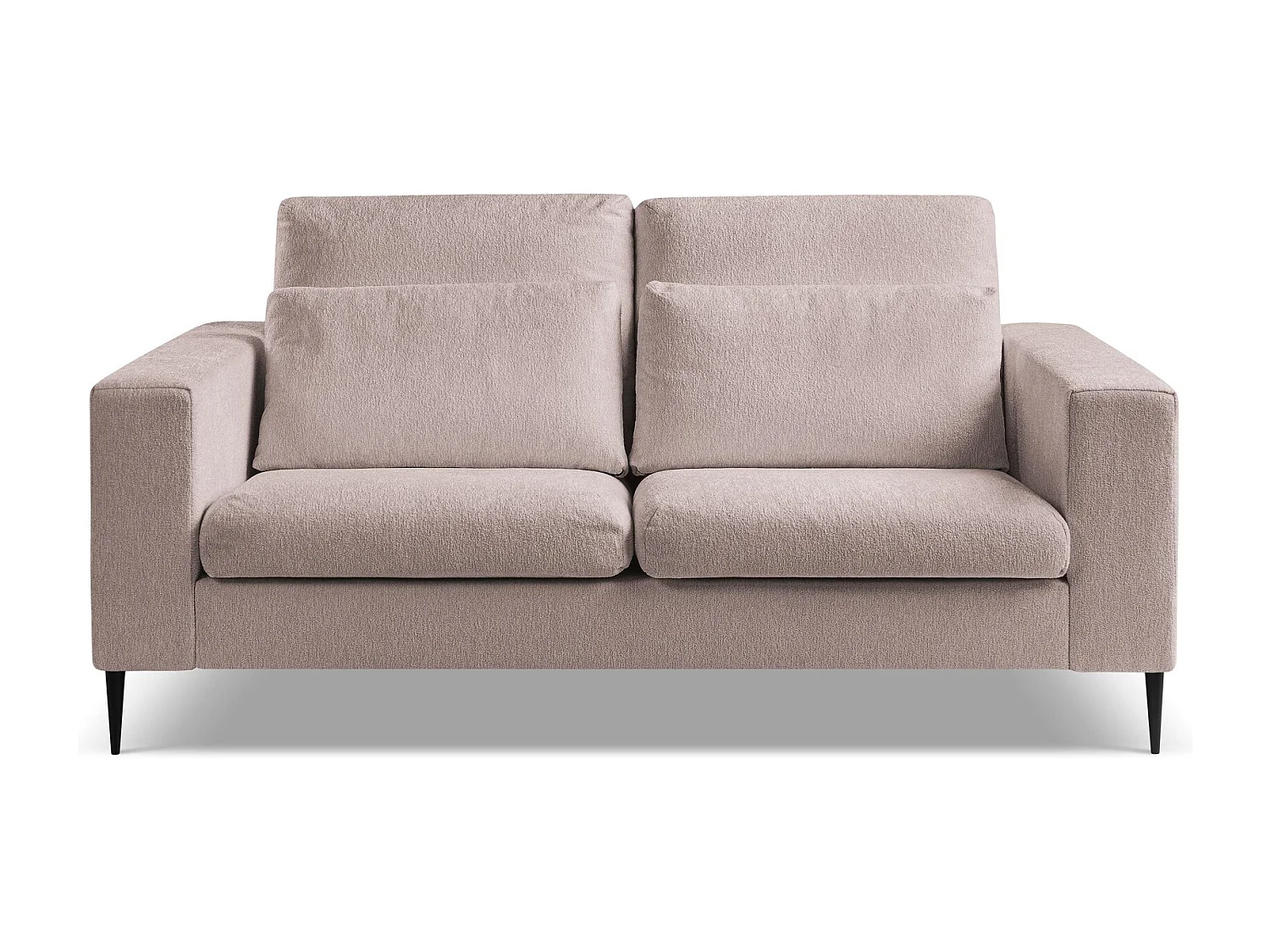 Canapé 2 places en tissu chenille - rose poudré - AKALA