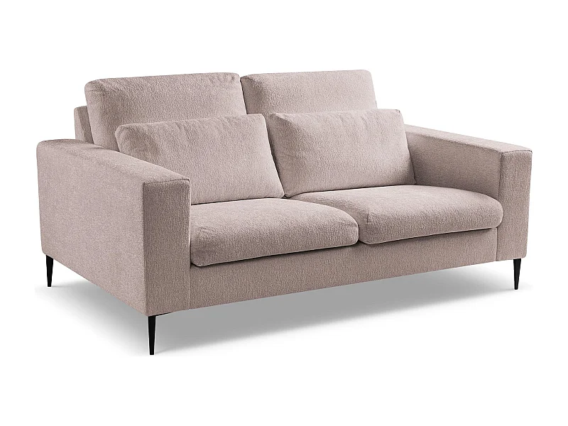 Canapé 2 places en tissu chenille - rose poudré - AKALA