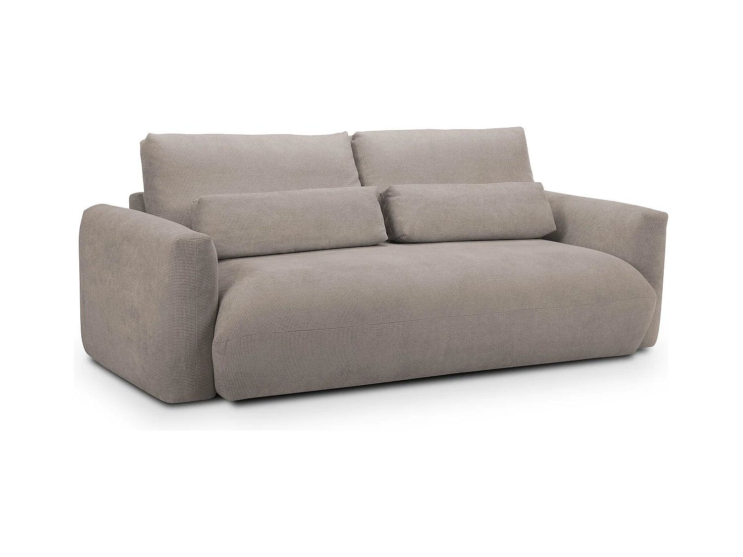 Sofa 3-osobowa - z tkaniny szenilowej - ciemny beż - MIKI