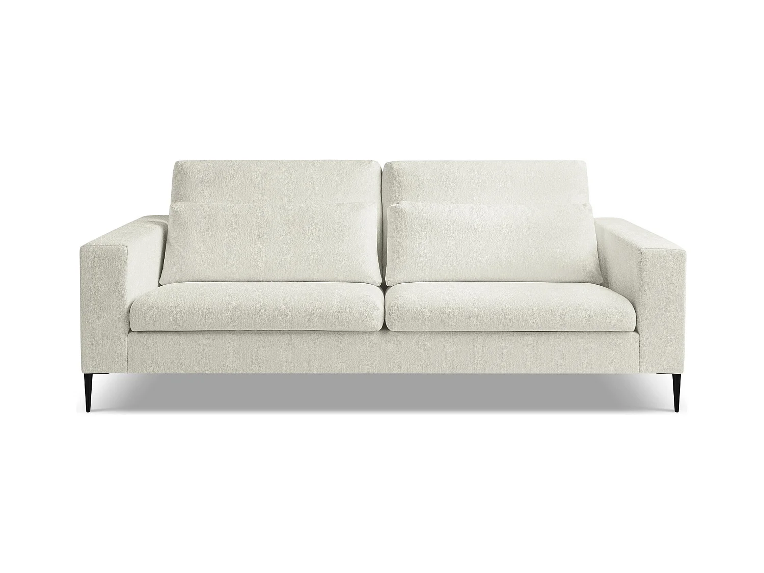 Canapé 3 places en tissu chenille - beige clair - AKALA