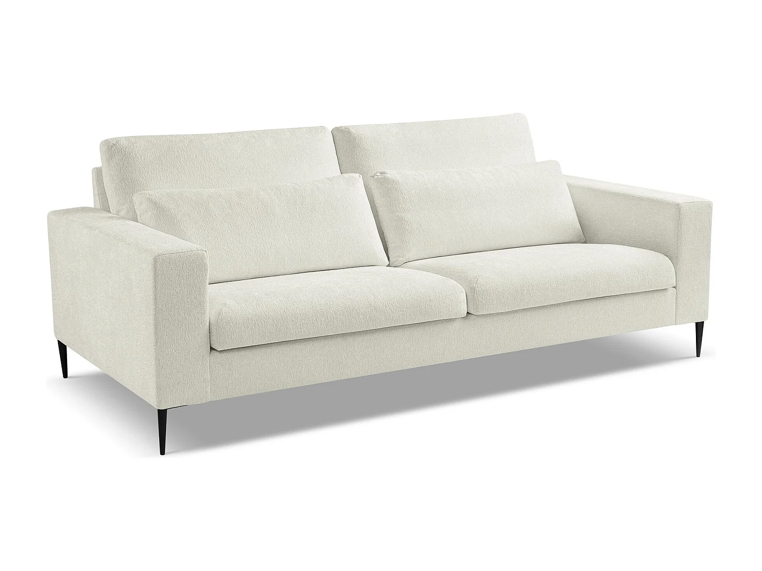 Canapé 3 places en tissu chenille - beige clair - AKALA