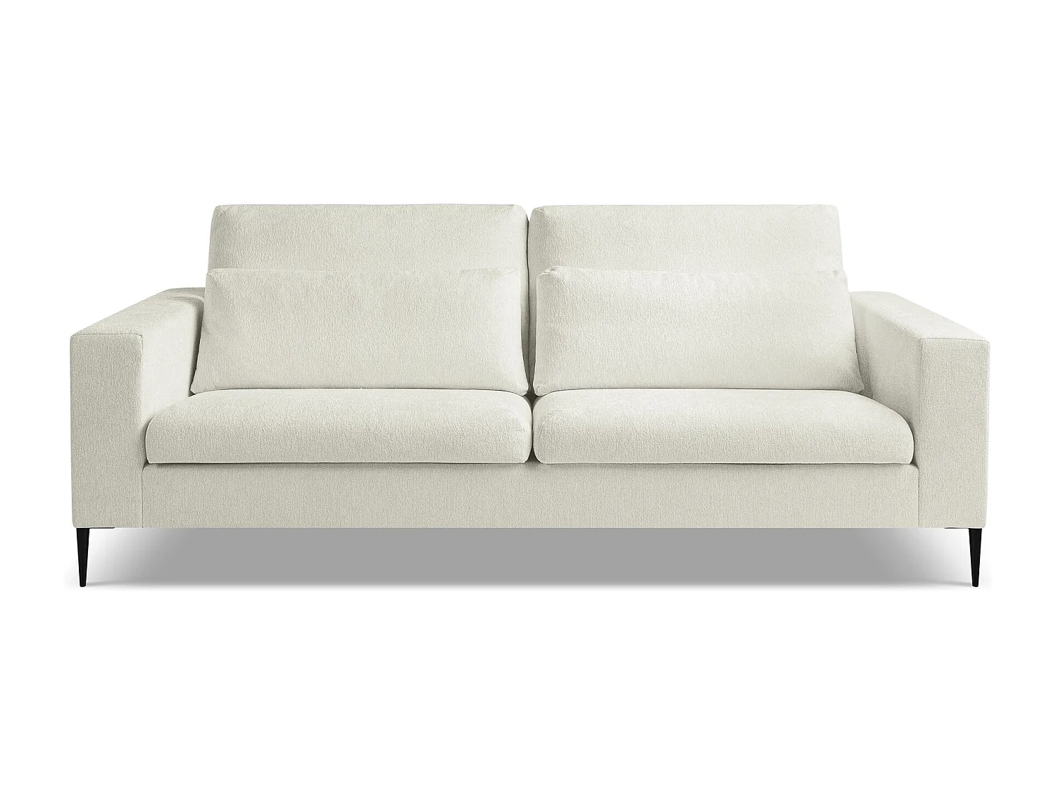 Canapé 3 places en tissu chenille - beige clair - AKALA