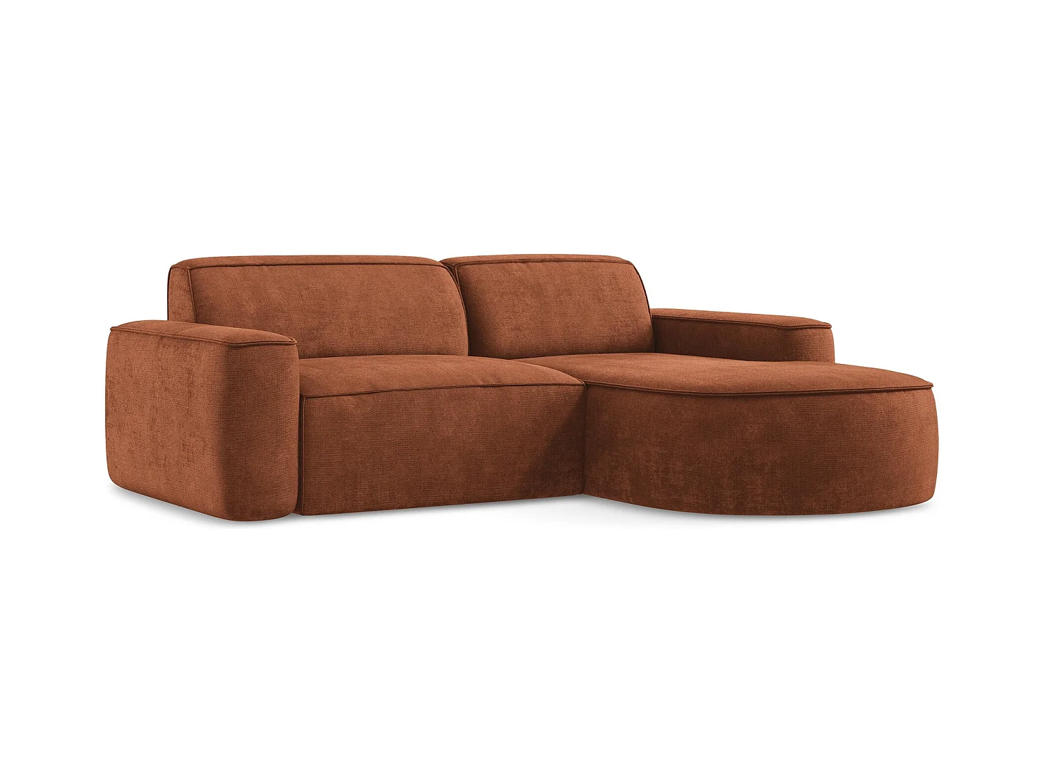 2,5-Sitzer Modulares Ecksofa - Ecke Rechts - Chenille - Terrakotta - OMAO