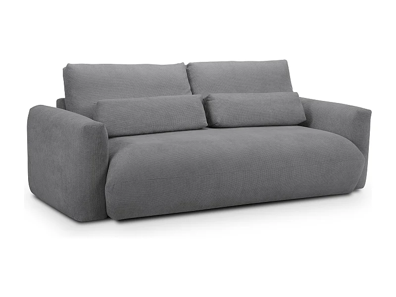 Canapé 3 places en tissu chenille - gris - MIKI