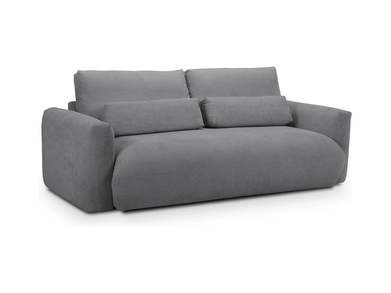 Sofa 3-osobowa - z tkaniny szenilowej - szary - MIKI