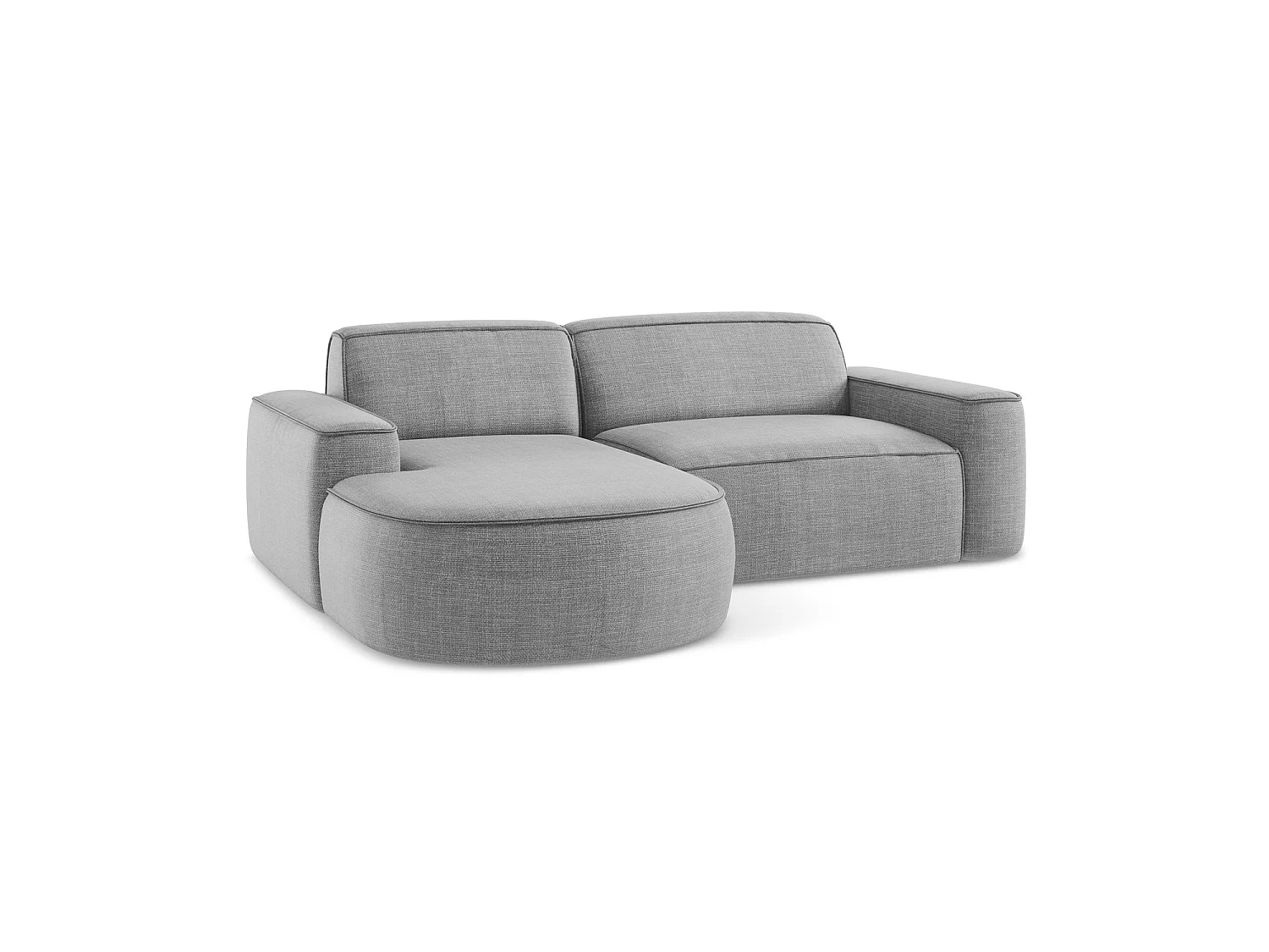 Modulaire hoekbank links van lichtgrijs textuurstof - MELISSA