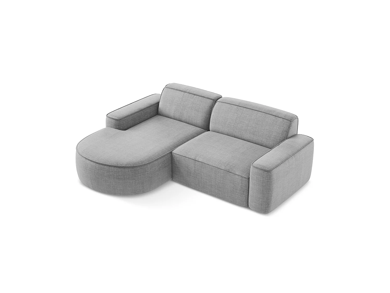 Modulaire hoekbank links van lichtgrijs textuurstof - MELISSA