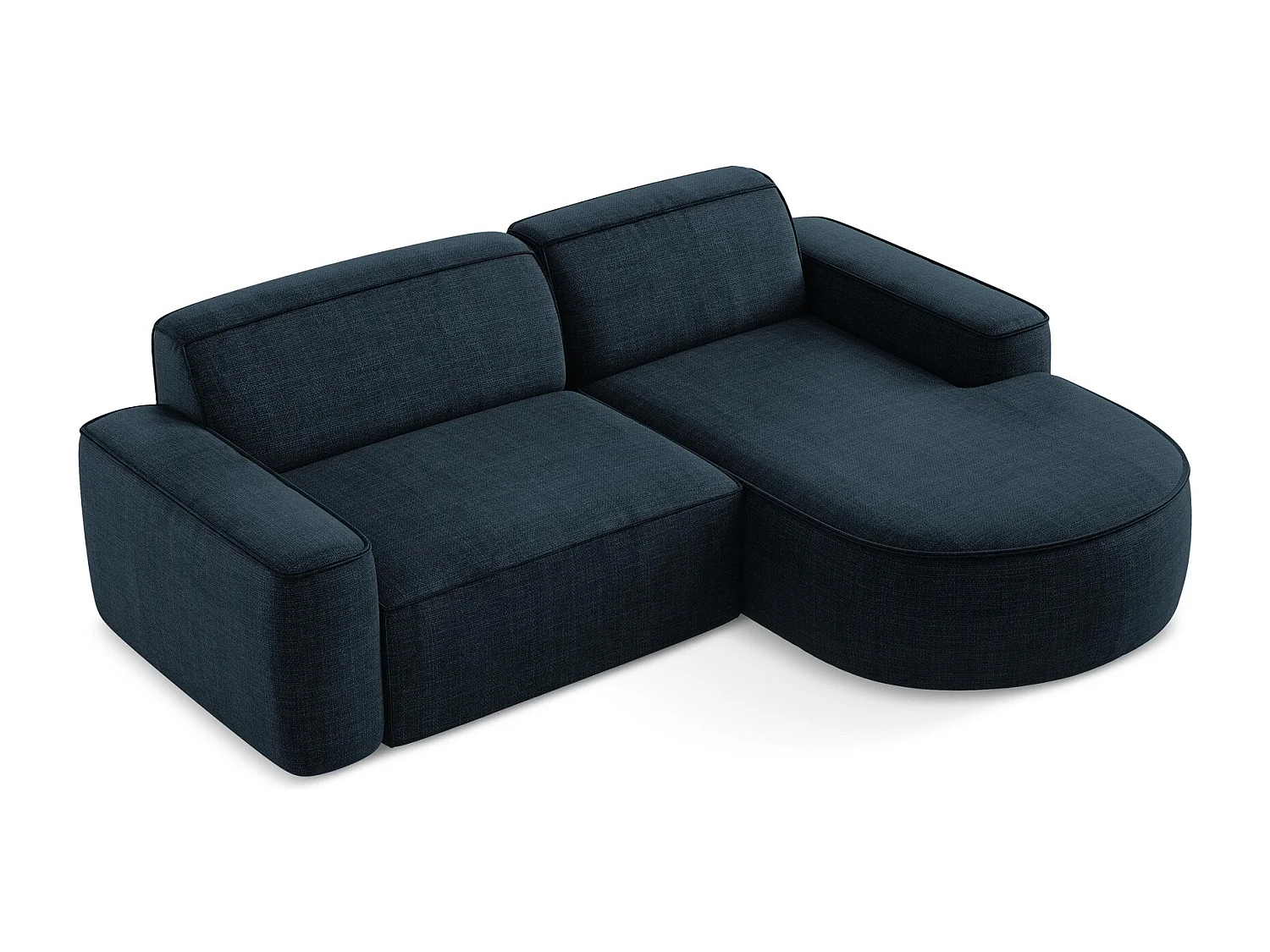 Modulaire hoekbank rechts van koningsblauw textuurstof - OMAO