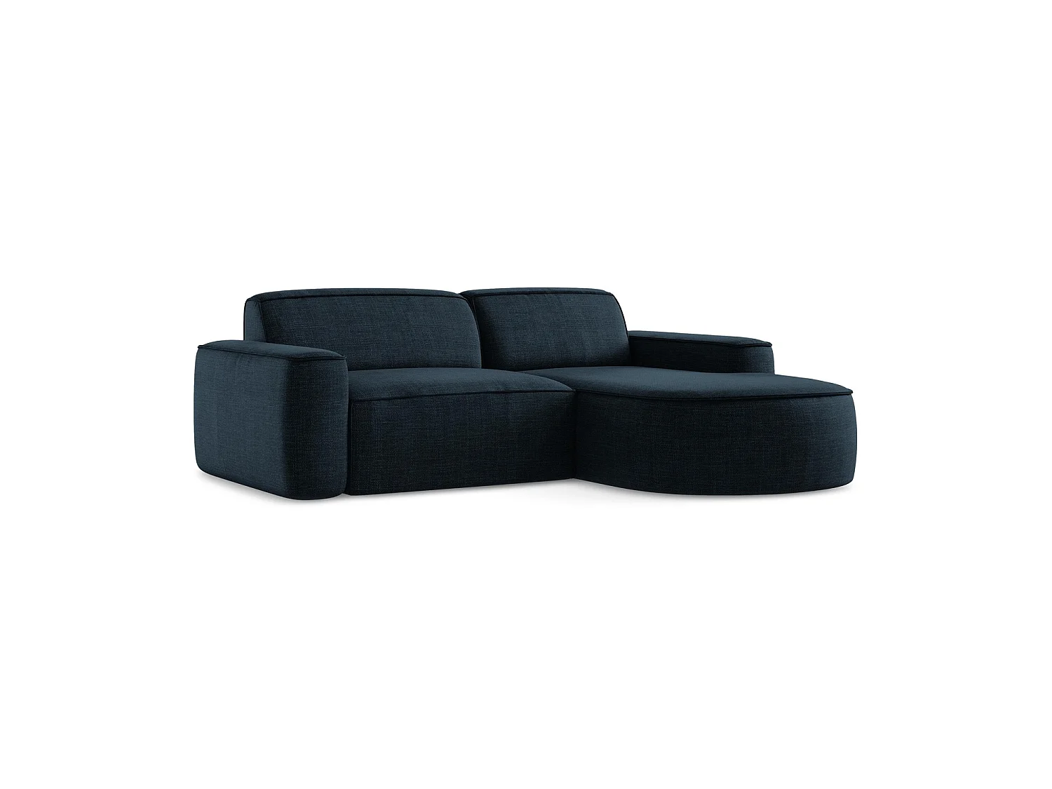 Modulaire hoekbank rechts van koningsblauw textuurstof - MELISSA