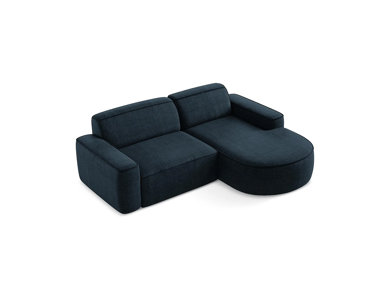 Modulaire hoekbank rechts van koningsblauw textuurstof - MELISSA
