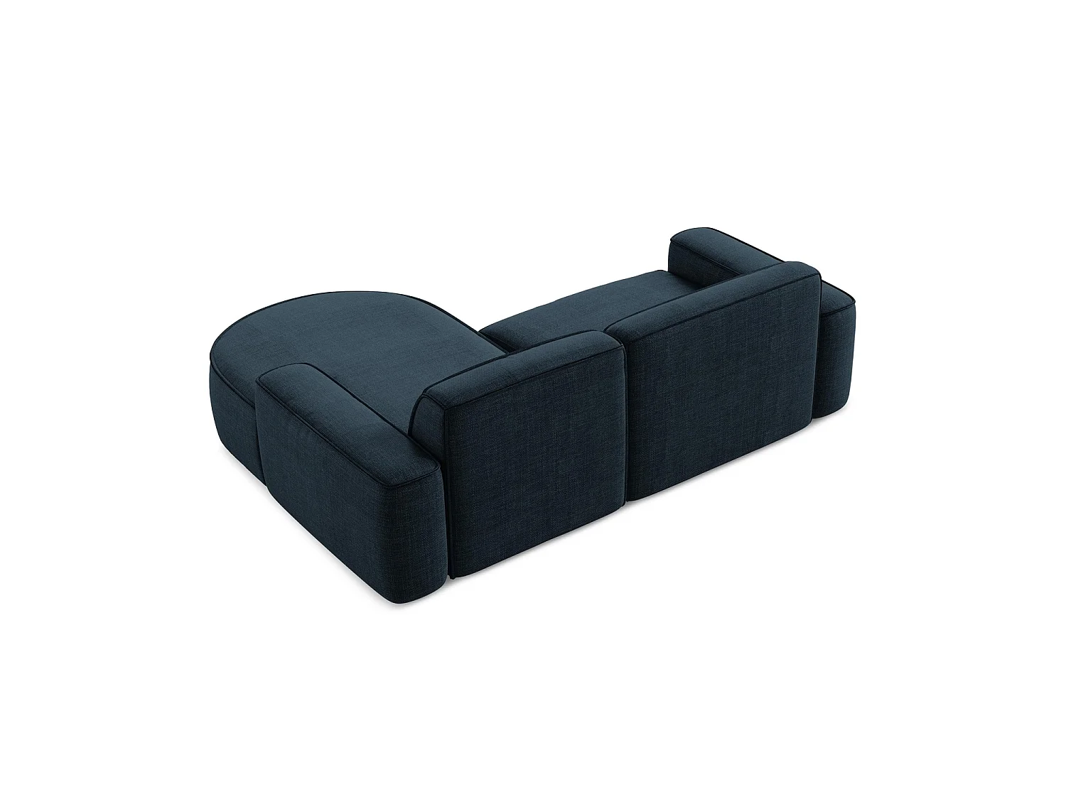 Modulaire hoekbank rechts van koningsblauw textuurstof - MELISSA