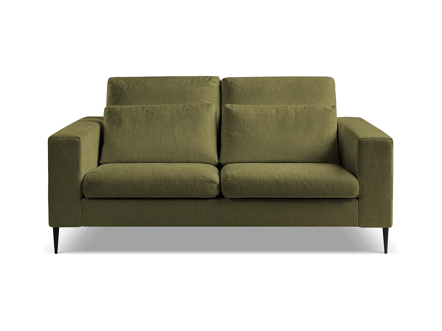 Canapé 2 places en tissu chenille - olive - AKALA