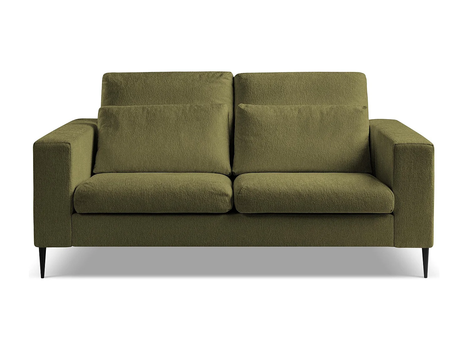 Canapé 2 places en tissu chenille - olive - AKALA