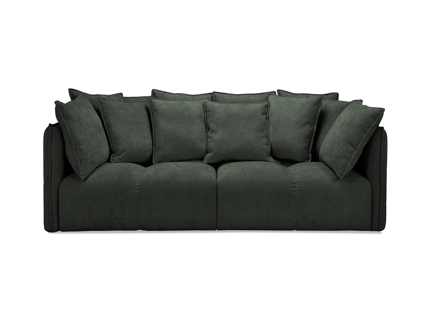 Canapé 3 places en tissu chenille - vert - NANA