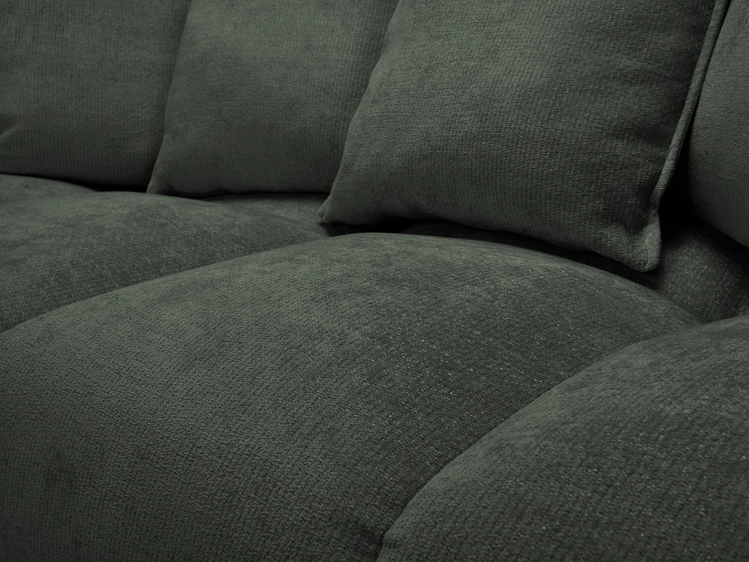 Canapé 3 places en tissu chenille - vert - NANA